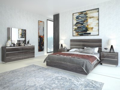 Hazel Premium Bedroom in Elm Grey Laquer by J&M w/Options