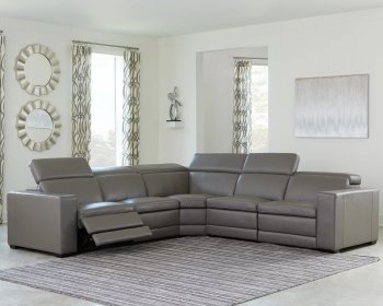 Texline Power Motion Sectional Sofa U59603 in Gray by Ashley [SFASS-U59603 Texline Gray]