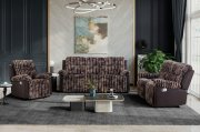 U6028 Motion Sofa & Loveseat Set in Brown Fabric by Global