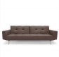 Splitback Sofa Bed in Brown w/Arms & Steel Legs by Innovation