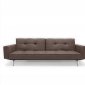 Splitback Sofa Bed in Brown w/Arms & Steel Legs by Innovation