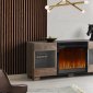 Max Electric Fireplace Media Console in Brown by Dimplex