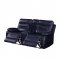 Aashi Motion Sofa 55370 Midnight Blue Leather-Gel Match by Acme