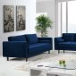 Emilly Sofa 625 in Navy Velvet Fabric by Meridian w/Options