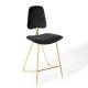 Ponder Bar Stool Set of 2 in Black Velvet by Modway