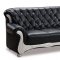 Black Leather Classic Living Room W/Tufted Backs & Arms