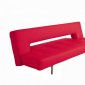 Red or Black Leatherette Modern Convertible Sleeper Sofa