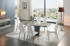 2417 Dining Table Brown Marble -ESF w/Optional 3405 White Chairs