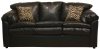 Black Bonded Leather Contemporary Loveseat & Sofa Set w/Options