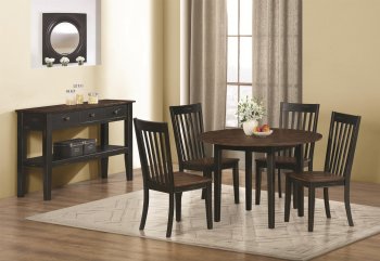 104351 Kyla 5Pc Dining Set in Black & Oak by Coaster w/Options [CRDS-104351 Kyla]