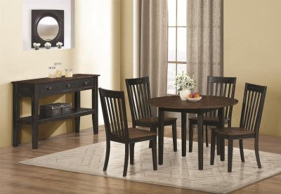 104351 Kyla 5Pc Dining Set in Black & Oak by Coaster w/Options