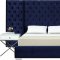 Grande Upholstered Bed in Navy Velvet Fabric by Meridian