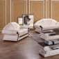 Suzanne Sofa 3Pc Set in Cream Half Leather by VIG