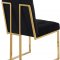 Pierre Dining Chair 714 Set of 2 Black Velvet Fabric by Meridian