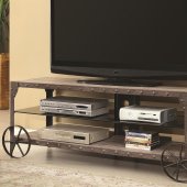 700216 TV Stand in Brown by Coaster w/Wagon Wheel Detail