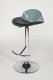 Chrome Metal Base & Black/Grey Seat Set of 2 Barstools