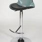 Chrome Metal Base & Black/Grey Seat Set of 2 Barstools