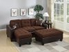 F6928 Sectional Sofa in Chocolate Microfiber Fabric by Boss