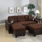 F6928 Sectional Sofa in Chocolate Microfiber Fabric by Boss