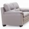 Emma 435003 Sofa & Loveseat in Light Grey Leather by New Spec