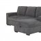 U2260 Sectional Sofa in Gray Corduroy by Global w/Storage Chaise