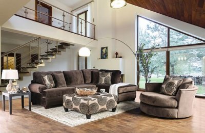 Bonaventura Sectional SM5143BR in Brown Microfiber