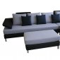 Leather and Fabric Two Tone Sectional Sofa