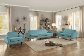 Ajani Sofa 8379TL in Teal Fabric by Homelegance w/Options [HES-8379TL Ajani]