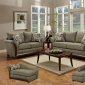 Green Fabric Modern Sofa & Loveseat Set w/Optional Items