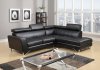 U9836 Sectional Sofa in Black Leatherette by Global