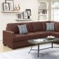 F6598 Reversible Sectional Sofa - Chocolate Microfiber - Poundex