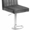 Joel Bar Stool 710 Set of 4 Grey Velvet Fabric by Meridian