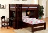 CM-BK529EXP Harford Bunk Bed in Dark Walnut w/Desk & Chair