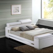 20680 Layla Upholstered Bed White Leatherette w/Options by Acme