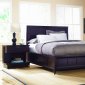 Dark Wood Finish Contemporary Bedroom w/Optional Casegoods