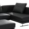 Savoy Sectional Sofa in Black Leather by Whiteline Imports