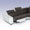 Starlight Sectional Sofa in Grey Fabric & White Leather by VIG