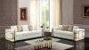 Lawrence Sofa & Loveseat Set in Cream Velvet Fabric