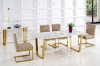 Cameron Marble Top Dining Table 712 in Golden Tone w/Options