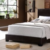 B102 Upholstered Bed in Brown Leatherette