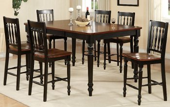 Black & Walnut Counter Height Dinette Table w/Optional Chairs [PXDS-2328]