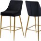 Karina Counter Stool 789 Set of 2 Black Velvet Fabric - Meridian