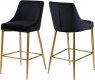 Karina Counter Stool 789 Set of 2 Black Velvet Fabric - Meridian