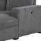 U2260 Sectional Sofa in Gray Corduroy by Global w/Storage Chaise