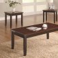 Faux Rosewood & Cappuccino Finish Modern 3Pc Coffee Table Set