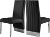 Porsha Dining Chair 750 Set of 2 Black Faux Leather by Meridian