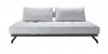 White Fabric Modern Convertible Sofa Bed w/Metal Frame