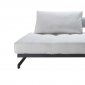 White Fabric Modern Convertible Sofa Bed w/Metal Frame