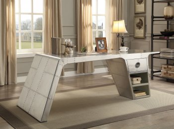 Brancaster Office Desk 92190 in Aluminum by Acme [AMOD-92190-Brancaster]