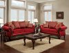 Marcus Sofa SM7640 in Red Leatherette & Fabric w/Options